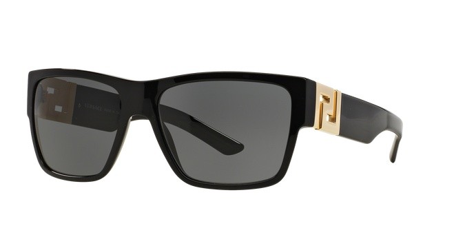 Occhiali da sole Versace Greca VE 4296 (GB1/87) colore black forma quadrato lenti gray