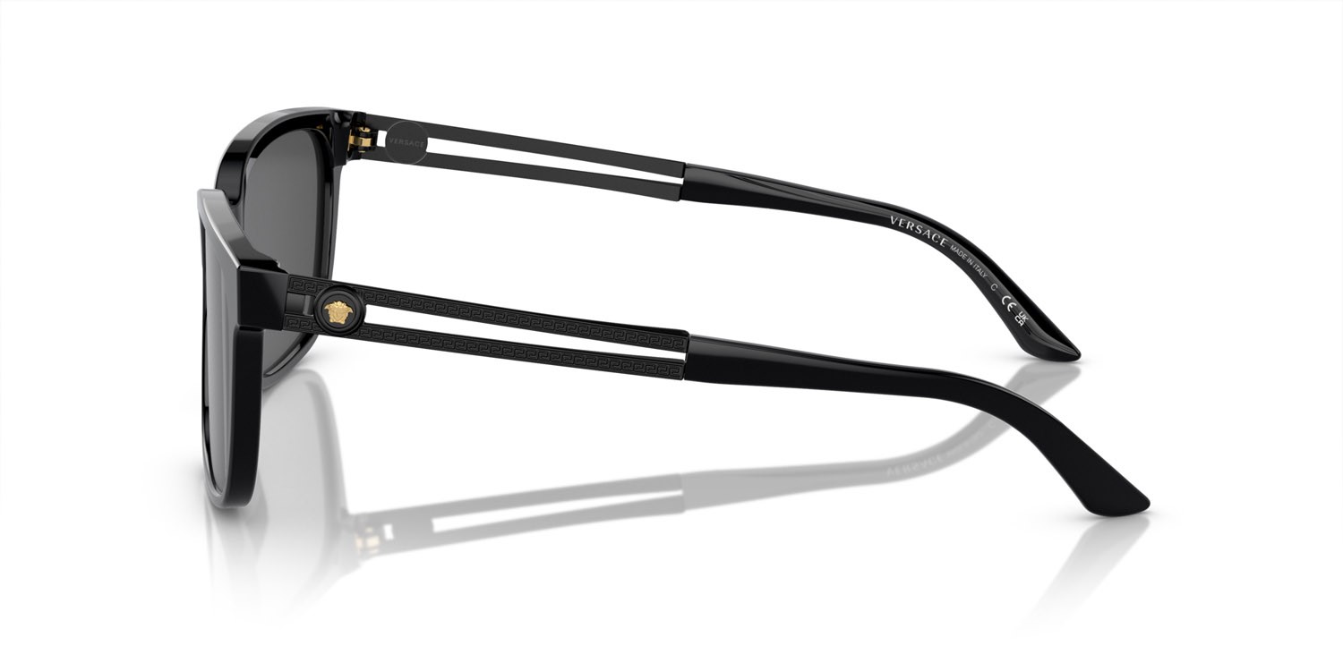 Occhiali da sole Versace VE 4307 (533287) colore nero forma quadrato lenti grigio scuro