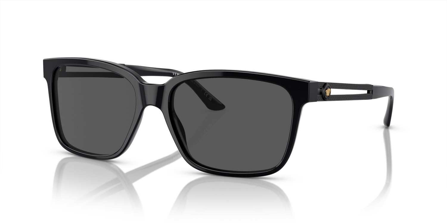 Occhiali da sole Versace VE 4307 (533287) colore nero forma quadrato lenti grigio scuro