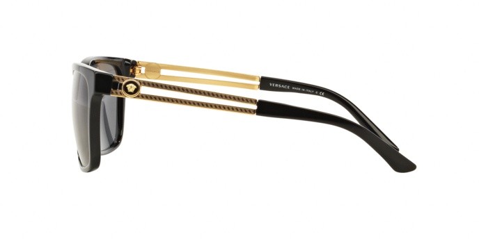 Occhiali da sole Versace Squadrati V-Vanitas VE 4307 (GB1/87) colore black forma quadrato lenti grey