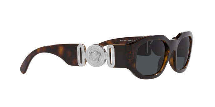 Occhiali da sole Versace VE 4361 (542387) colore havana forma irregolare lenti grigio scuro