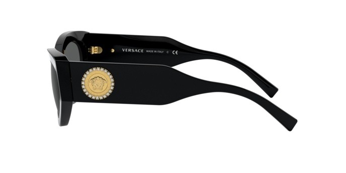 Sunglasses Versace Medusa Crystal VE 4376B (GB1/87) color black shape irregular lenses grey