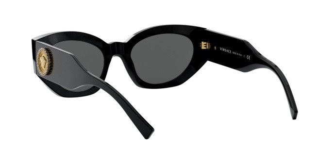 Sunglasses Versace Medusa Crystal VE 4376B (GB1/87) color black shape irregular lenses grey