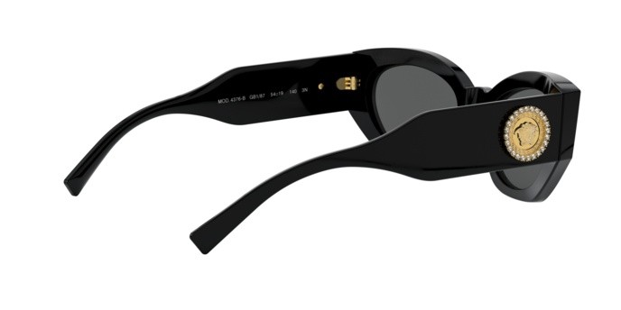 Sunglasses Versace Medusa Crystal VE 4376B (GB1/87) color black shape irregular lenses grey