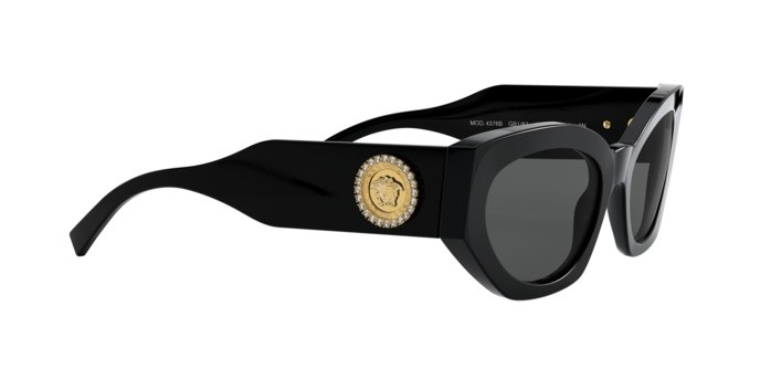 Sunglasses Versace Medusa Crystal VE 4376B (GB1/87) color black shape irregular lenses grey