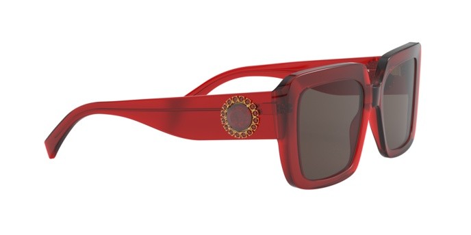 Occhiali da sole Versace VE 4384B (528073) colore transparent red forma quadrato lenti brown