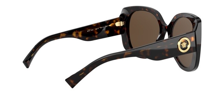 Occhiali da sole Versace VE 4387 (108/73) colore dark havana forma rettangolare lenti brown