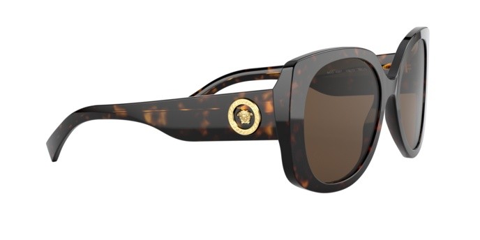 Occhiali da sole Versace VE 4387 (108/73) colore dark havana forma rettangolare lenti brown