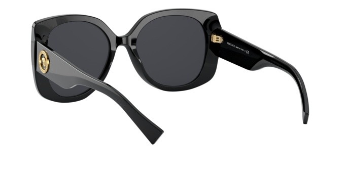 Occhiali da sole Versace VE 4387 (GB1/87) colore black forma rettangolare lenti grey