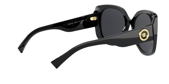 Occhiali da sole Versace VE 4387 (GB1/87) colore black forma rettangolare lenti grey