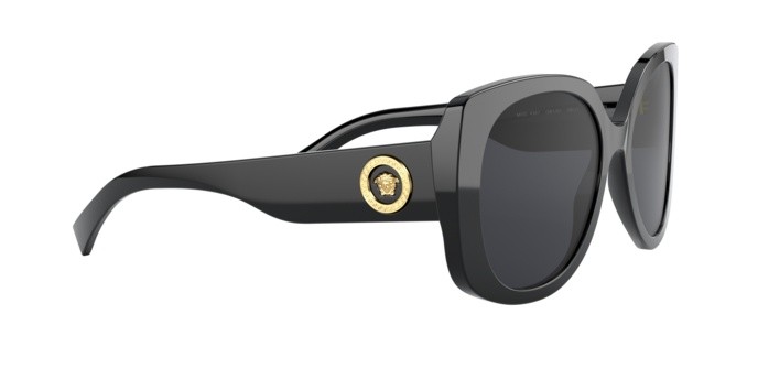 Occhiali da sole Versace VE 4387 (GB1/87) colore black forma rettangolare lenti grey
