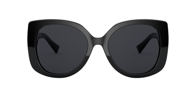 Occhiali da sole Versace VE 4387 (GB1/87) colore black forma rettangolare lenti grey