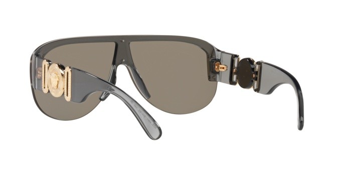 Sunglasses Versace VE 4391 (311/6G) color transparent grey shape irregular lenses light grey mirror silver