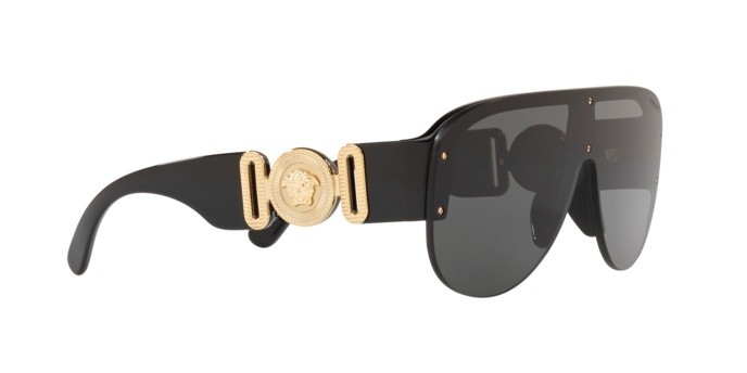 Occhiali da sole Versace VE 4391 (GB1/87) colore black forma irregolare lenti dark grey