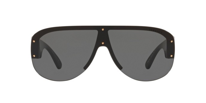 Occhiali da sole Versace VE 4391 (GB1/87) colore black forma irregolare lenti dark grey