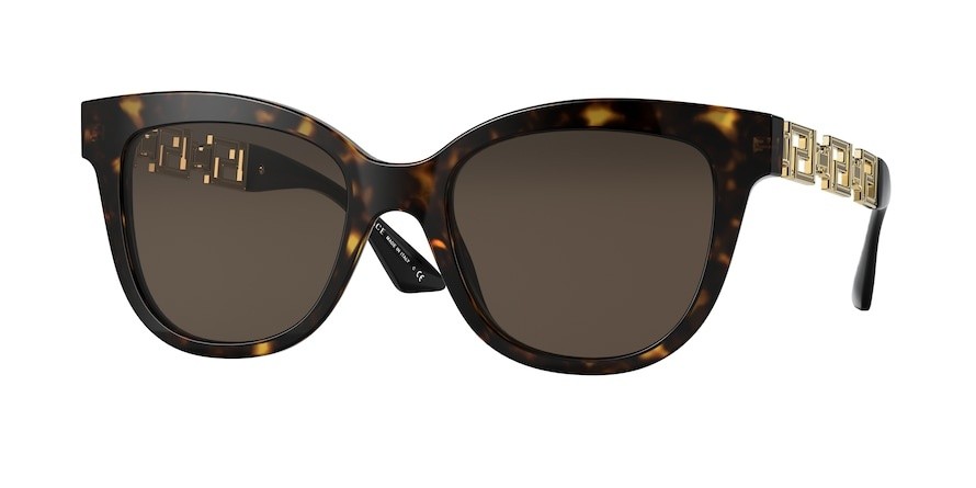 Sonnenbrillen Versace VE 4394 (108/73) farbe havana form cat-eye gläser dark brown