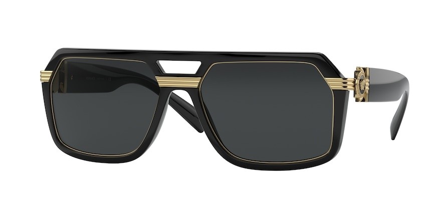 Sunglasses Versace VE 4399 (GB1/87) color black shape square lenses dark grey