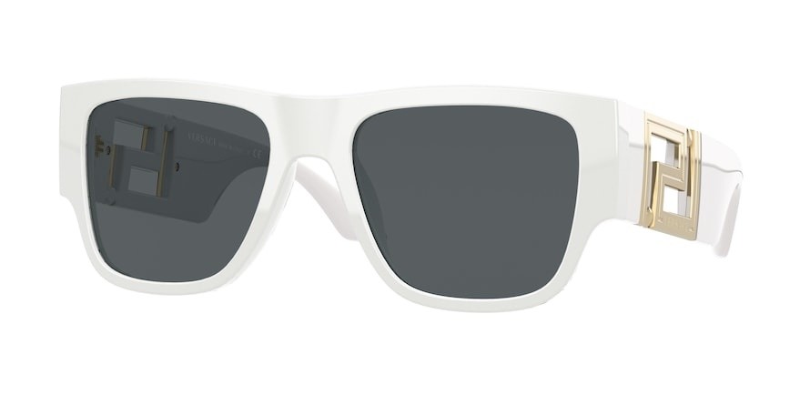 Occhiali da sole Versace Greca VE 4403 (314/87) colore white forma rettangolare lenti dark grey