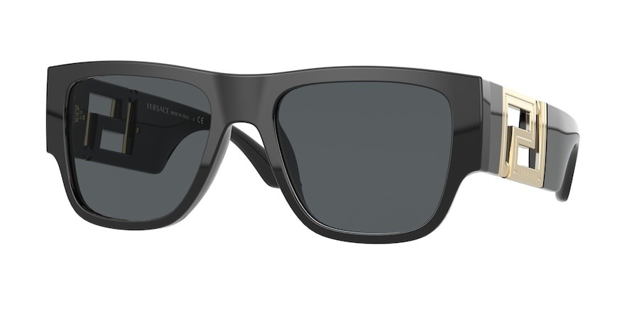 Occhiali da sole Versace Greca VE 4403 (GB1/87) colore black forma rettangolare lenti dark grey