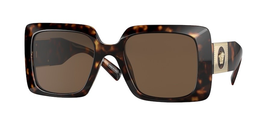 Occhiali da sole Versace VE 4405 (108/73) colore havana forma rettangolare lenti dark brown