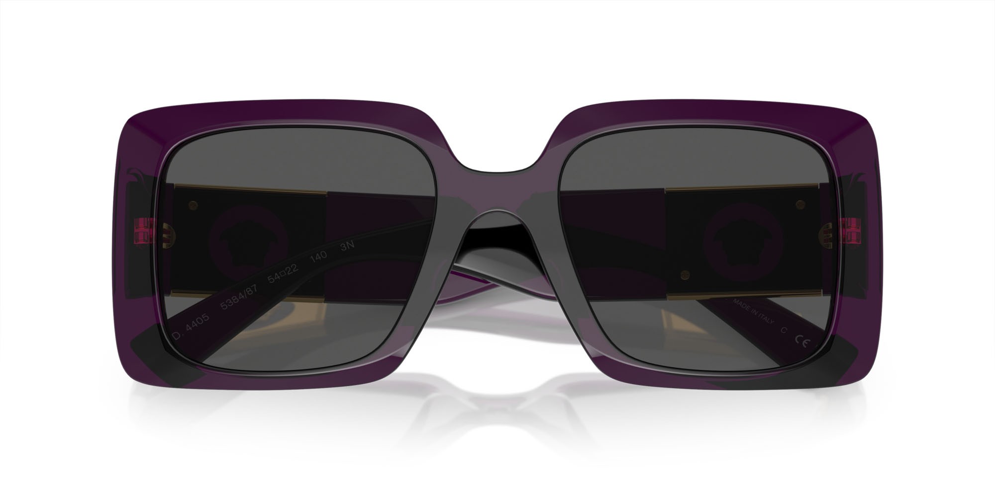 Sonnenbrillen Versace VE 4405 (538487) farbe viola trasparente form rechteckig gläser grigio scuro