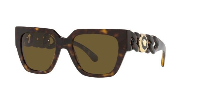 Occhiali da sole Versace VE 4409 (108/73) colore havana forma quadrato lenti dark brown
