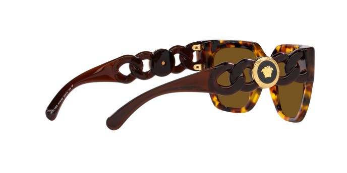 Occhiali da sole Versace VE 4409 (511983) colore havana forma quadrato lenti polarizzata marrone scuro