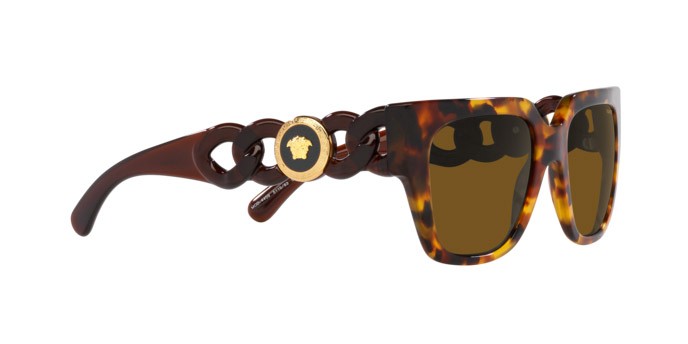 Occhiali da sole Versace VE 4409 (511983) colore havana forma quadrato lenti polarizzata marrone scuro
