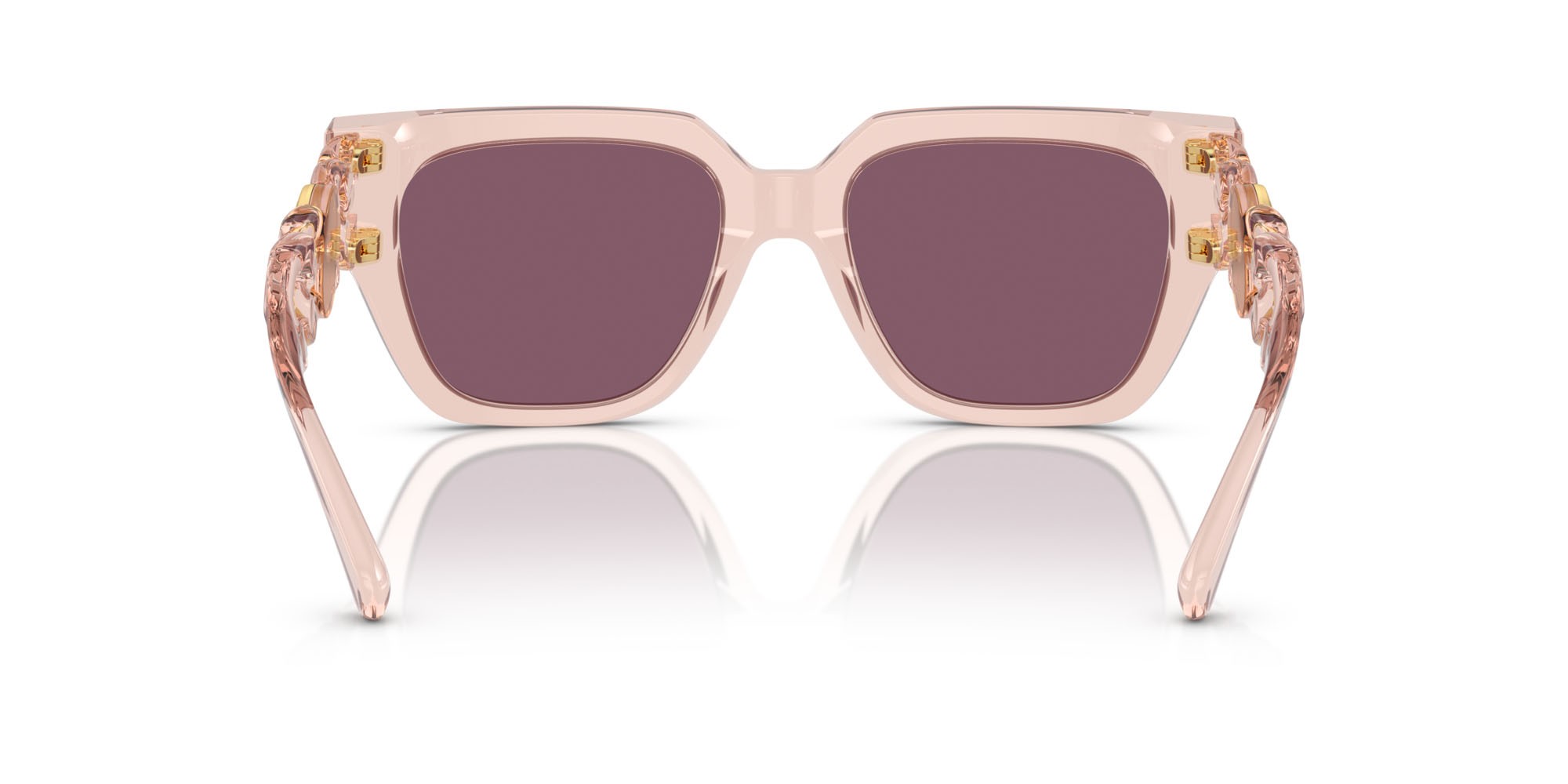 Sonnenbrillen Versace VE 4409 (5339AK) farbe rosa trasparente form quadratisch gläser violetto con specchiatura argento interna
