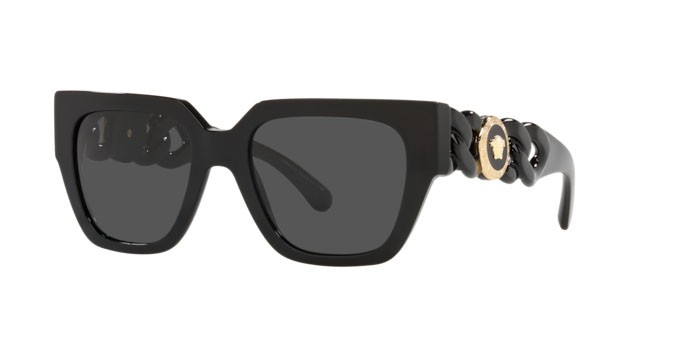 Occhiali da sole Versace VE 4409 (GB1/87) colore black forma quadrato lenti dark grey