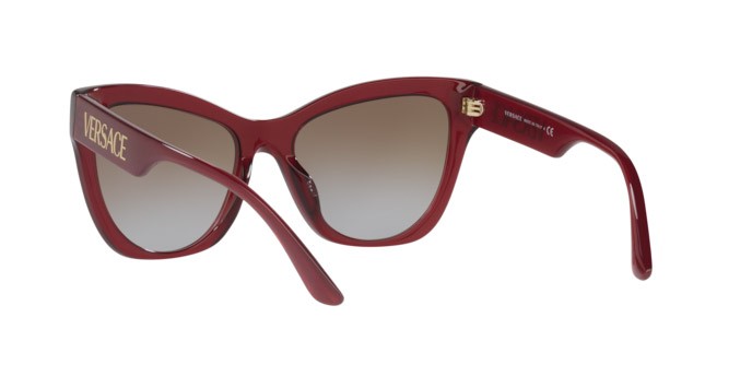 Sonnenbrillen Versace VE 4417U (388/89) farbe transparent red form cat-eye gläser grey gradient brown