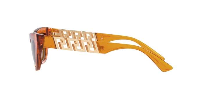 Sonnenbrillen Versace VE 4419 (532963) farbe transparent orange form cat-eye gläser dark bronze