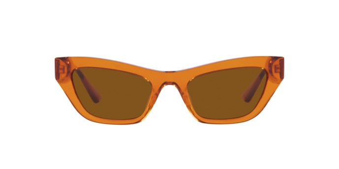 Sonnenbrillen Versace VE 4419 (532963) farbe transparent orange form cat-eye gläser dark bronze