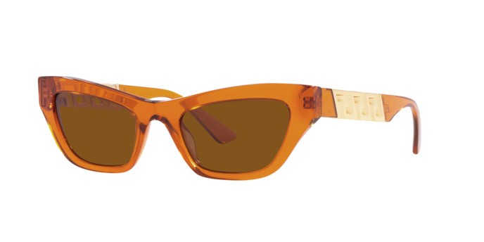Sonnenbrillen Versace VE 4419 (532963) farbe transparent orange form cat-eye gläser dark bronze