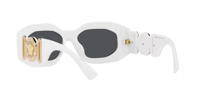 Occhiali da sole Versace Maxi Medusa Biggie VE 4425U (314/87) colore white forma irregolare lenti dark grey