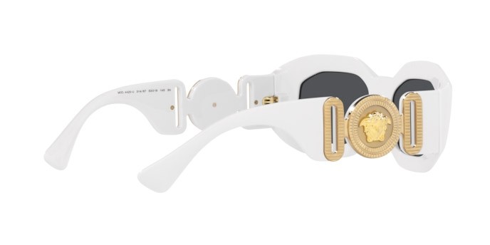 Occhiali da sole Versace Maxi Medusa Biggie VE 4425U (314/87) colore white forma irregolare lenti dark grey