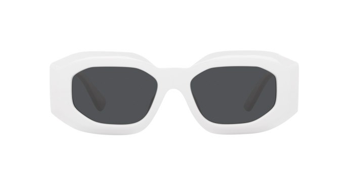 Occhiali da sole Versace Maxi Medusa Biggie VE 4425U (314/87) colore white forma irregolare lenti dark grey