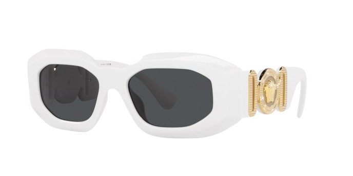 Occhiali da sole Versace Maxi Medusa Biggie VE 4425U (314/87) colore white forma irregolare lenti dark grey