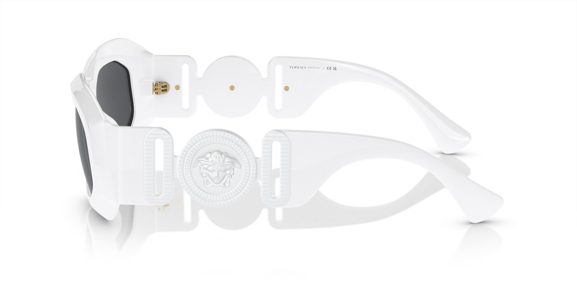 Sonnenbrillen Versace VE 4425U (543887) farbe bianco form unregelmäßig gläser grigio scuro