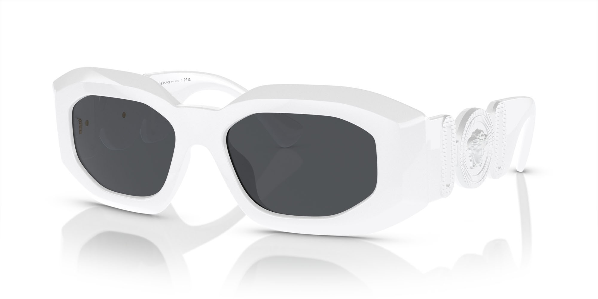 Sonnenbrillen Versace VE 4425U (543887) farbe bianco form unregelmäßig gläser grigio scuro