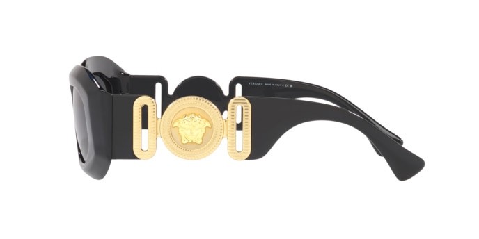 Occhiali da sole Versace Maxi Medusa Biggie VE 4425U (GB1/87) colore black forma irregolare lenti dark grey