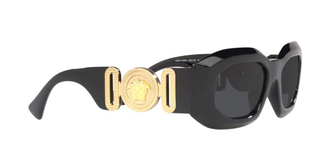 Occhiali da sole Versace Maxi Medusa Biggie VE 4425U (GB1/87) colore black forma irregolare lenti dark grey