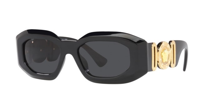 Occhiali da sole Versace Maxi Medusa Biggie VE 4425U (GB1/87) colore black forma irregolare lenti dark grey