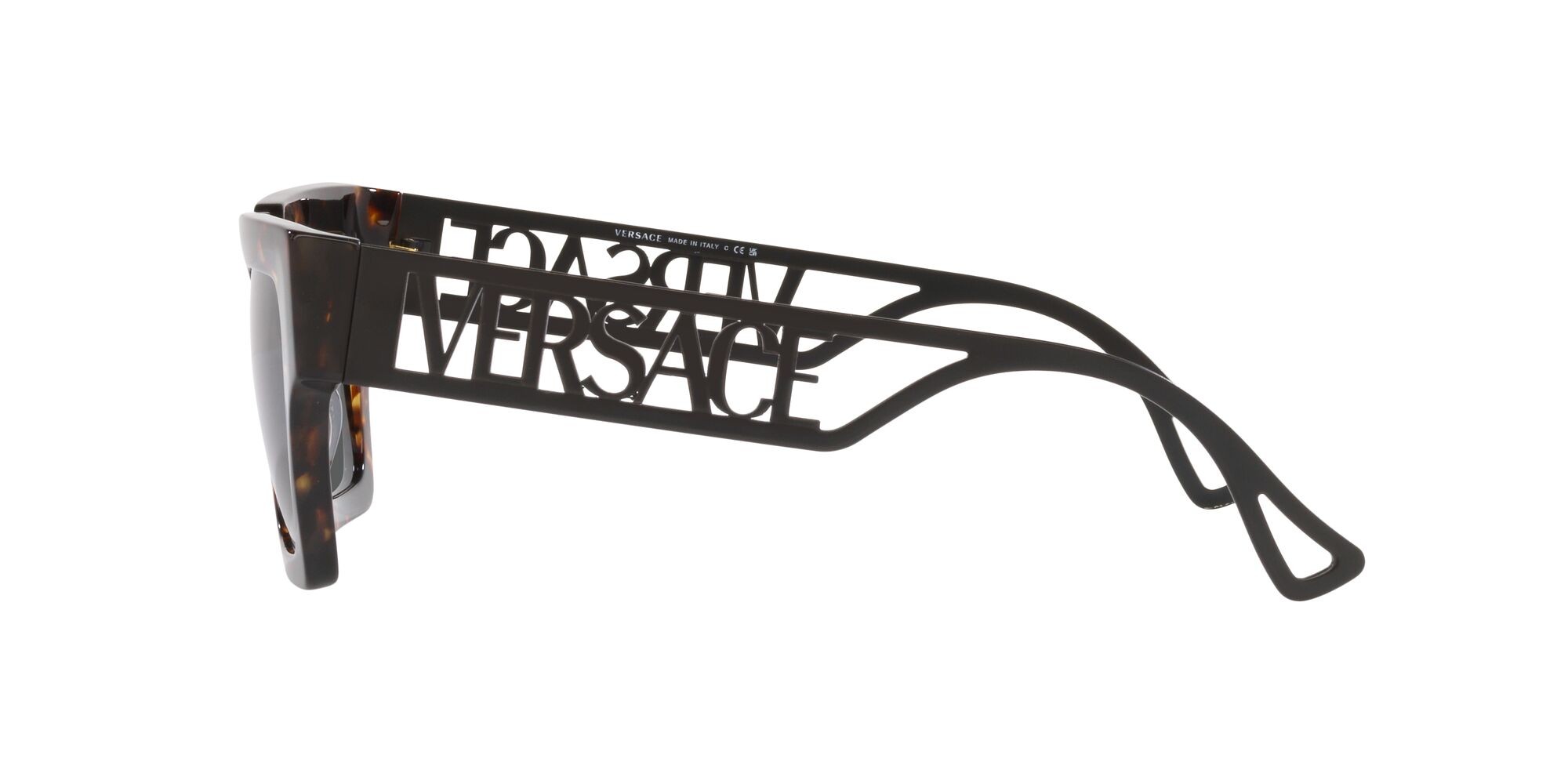 Sonnenbrillen Versace VE 4431 (514887) farbe havana form quadratisch gläser grigio scuro