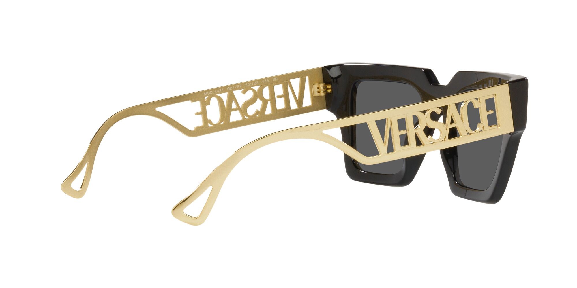 Sonnenbrillen Versace VE 4431 (GB1/87) farbe nero form quadratisch gläser grigio scuro