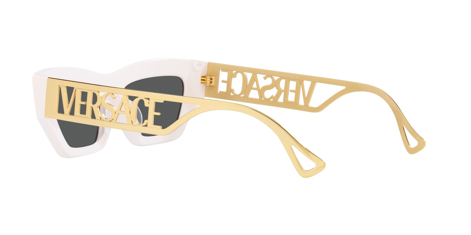 Sonnenbrillen Versace VE 4432U (401/87) farbe bianco form unregelmäßig gläser grigio scuro