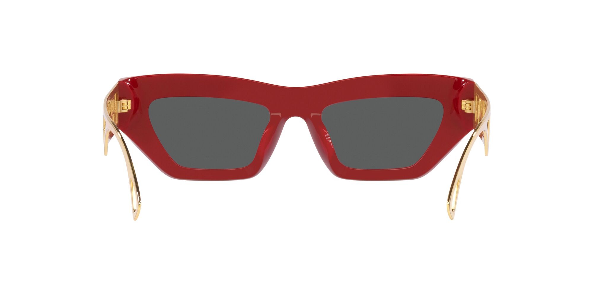 Sunglasses Versace VE 4432U (538887) color rosso shape irregular lenses grigio scuro