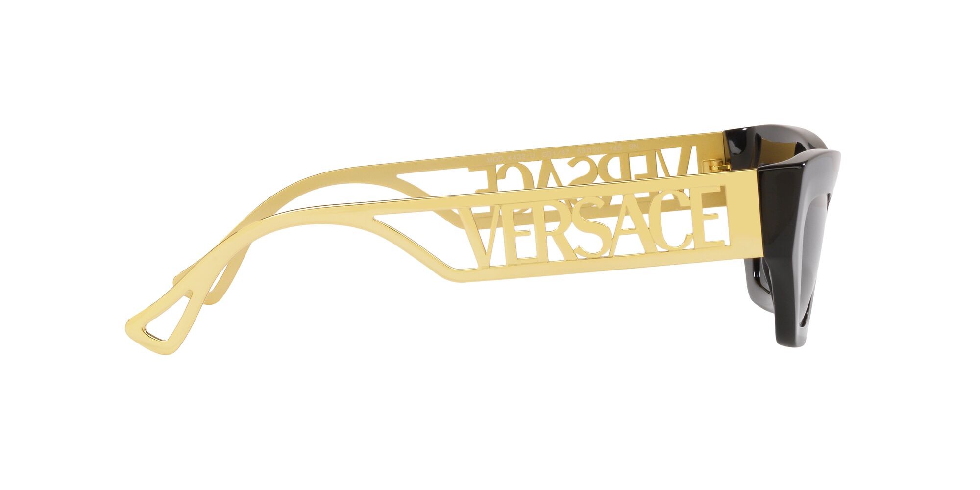 Occhiali da sole Versace VE 4432U (GB1/87) colore nero forma irregolare lenti grigio scuro