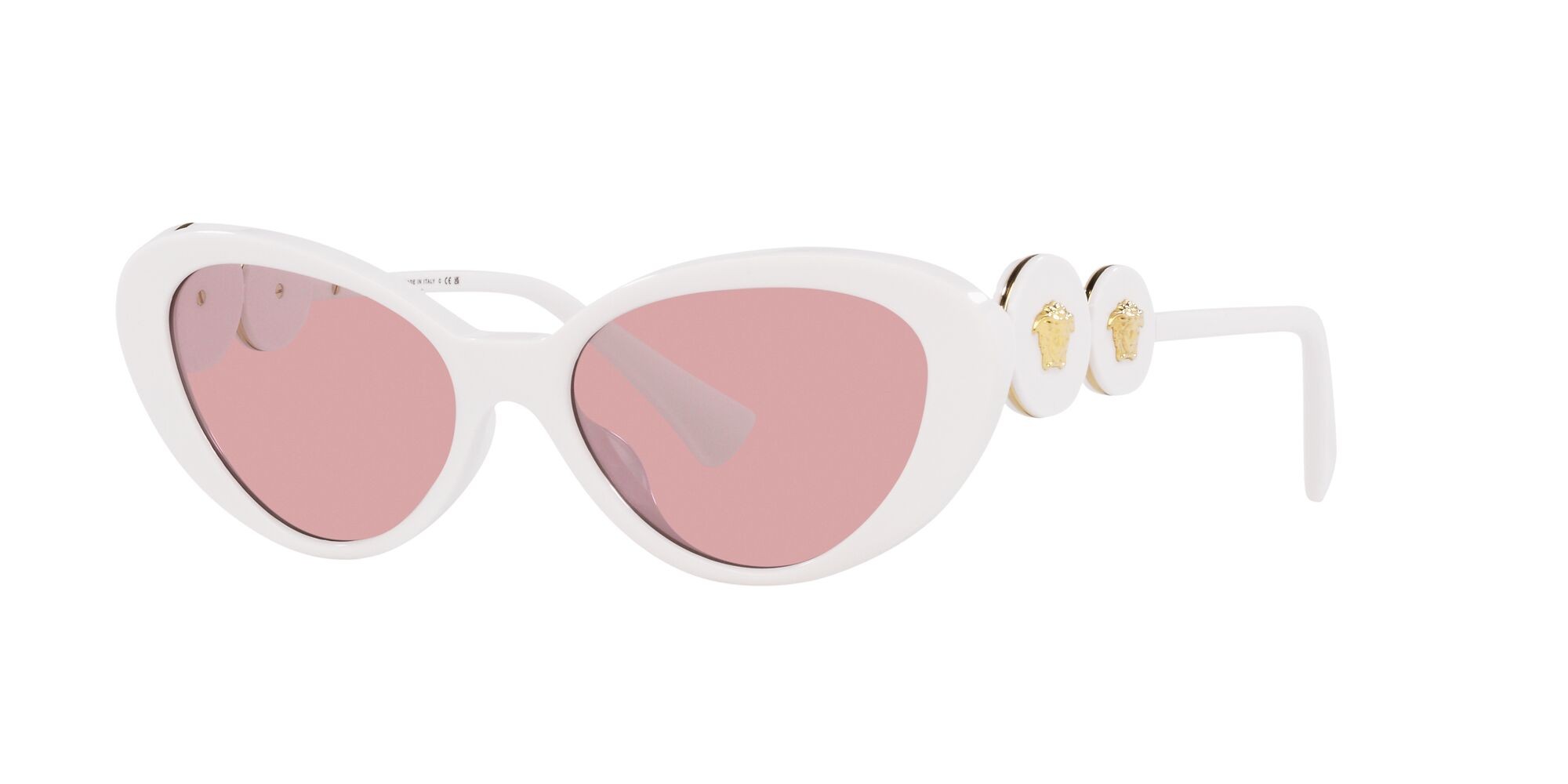 Sonnenbrillen Versace VE 4433U (314/84) farbe bianco form cat-eye gläser viola chiaro