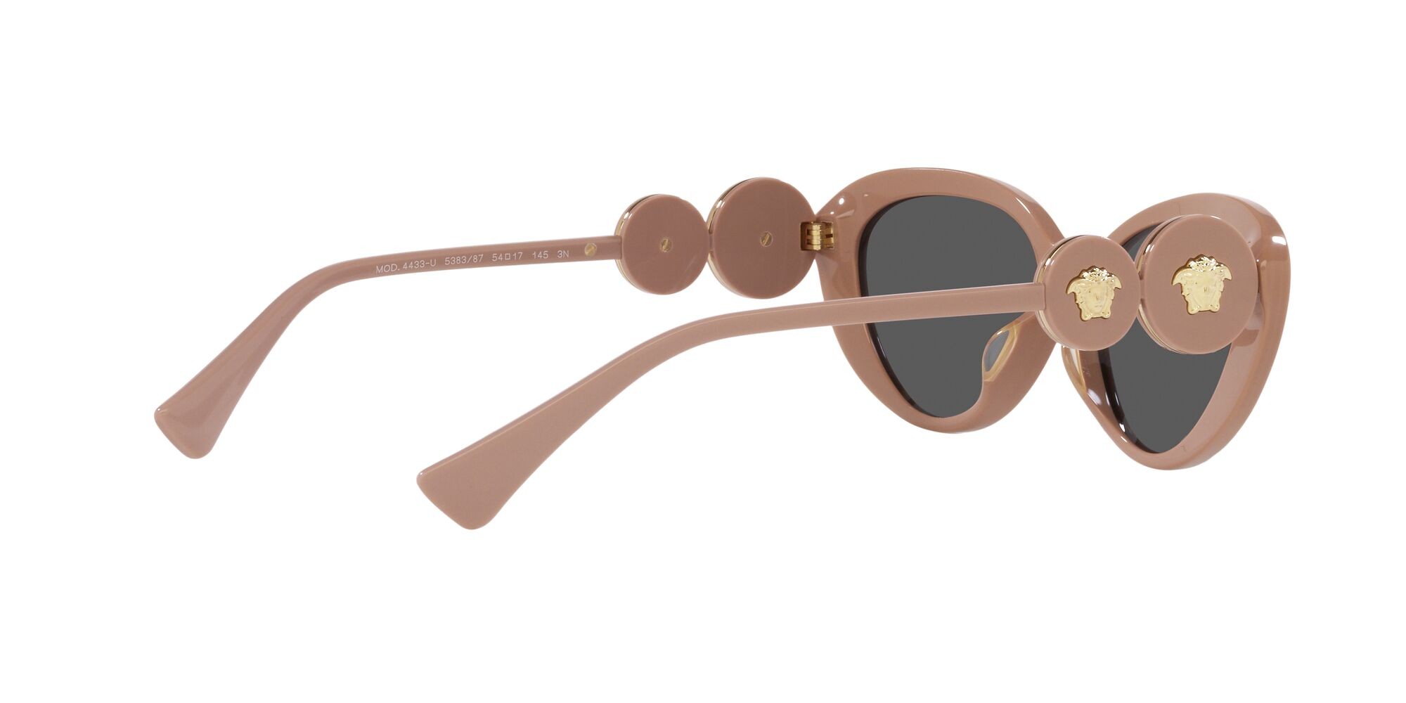 Occhiali da sole Versace VE 4433U (538387) colore beige (beige) forma cat eye lenti grigio scuro